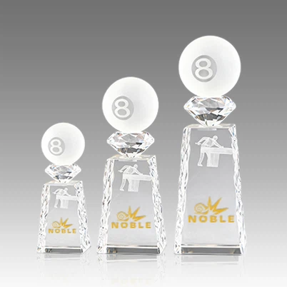 Crystal Black 8 Pool Trophies
